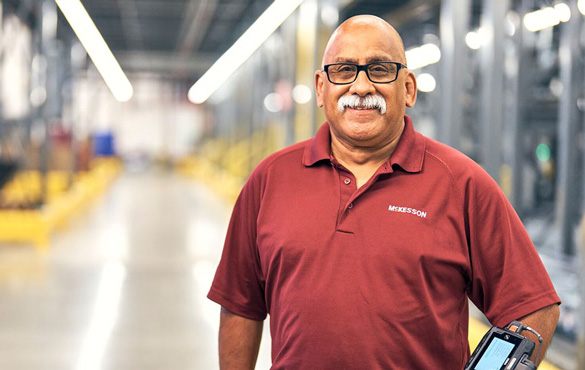 A McKesson distribution center worker